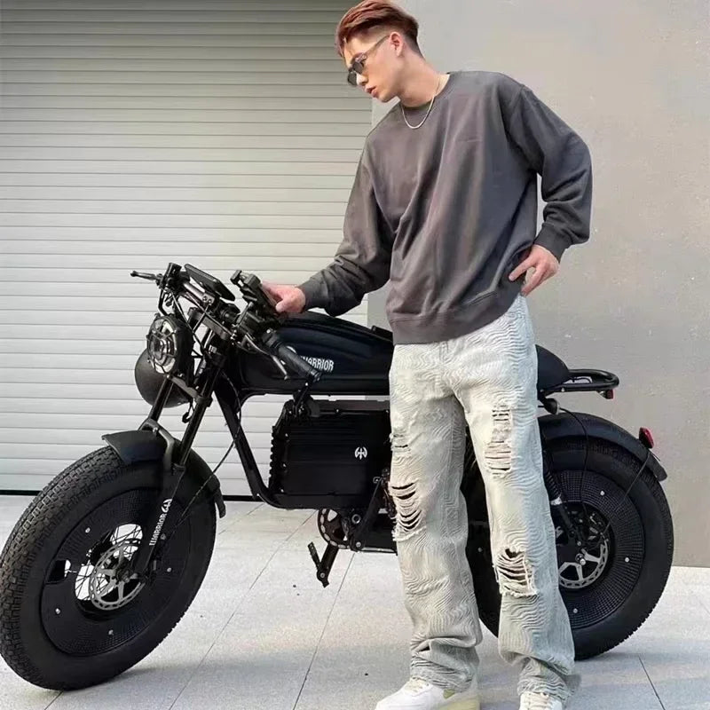 Black Warrior 1500W Motorbikes 48V60AH Electric Bicycle Adult Road Hydraulic brake Ebike 20inch Off-road Fat Tyre Electric Bike