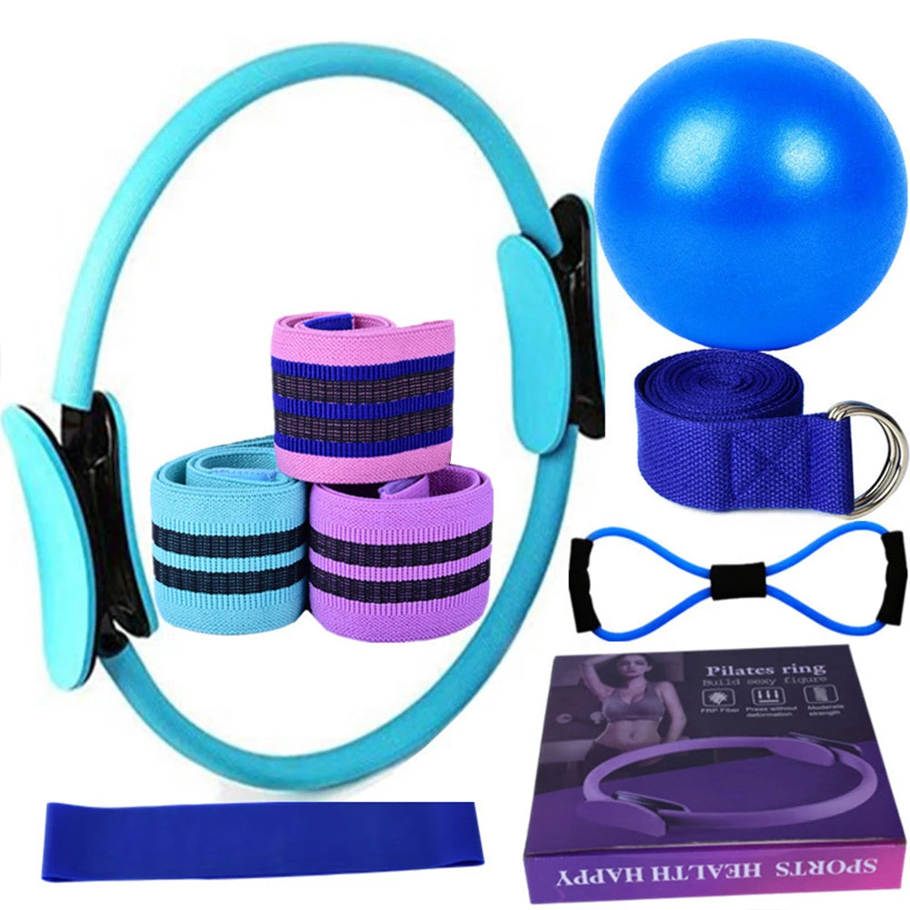 11Pcs Yoga Set Pilates Ring Set Ergonomic Home Workout Equipment Multifunctional Workout Accessories for Gym Men Women