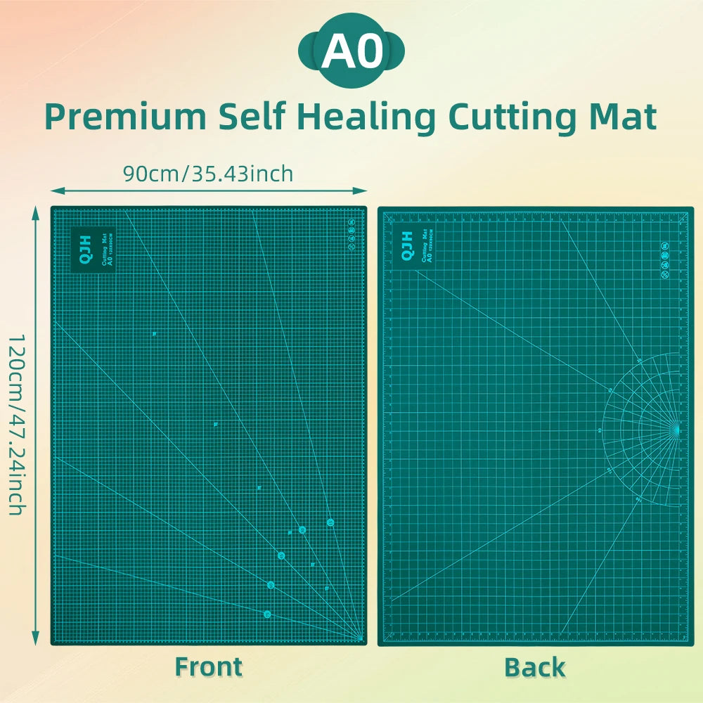 1pc 120x90cm Self Healing Cutting Mat,Double Sided PVC Cutting Board with Accurate Measurement Line for DIY Sewing & Leather Cut