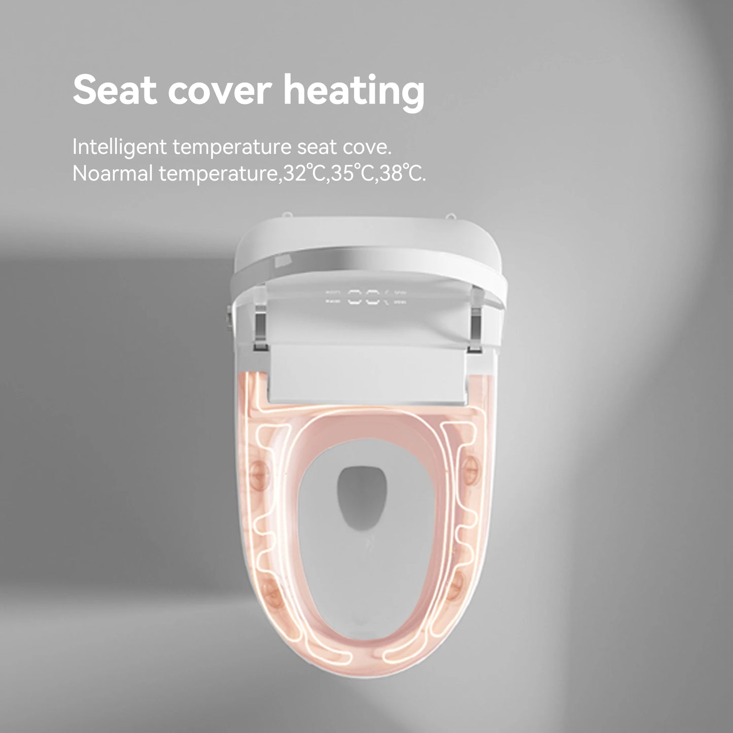 Smart Toilet with Built-in Bidet Seat, Tankless Toilet with Auto Lid Opening, Closing and Flushing, Heated Seat