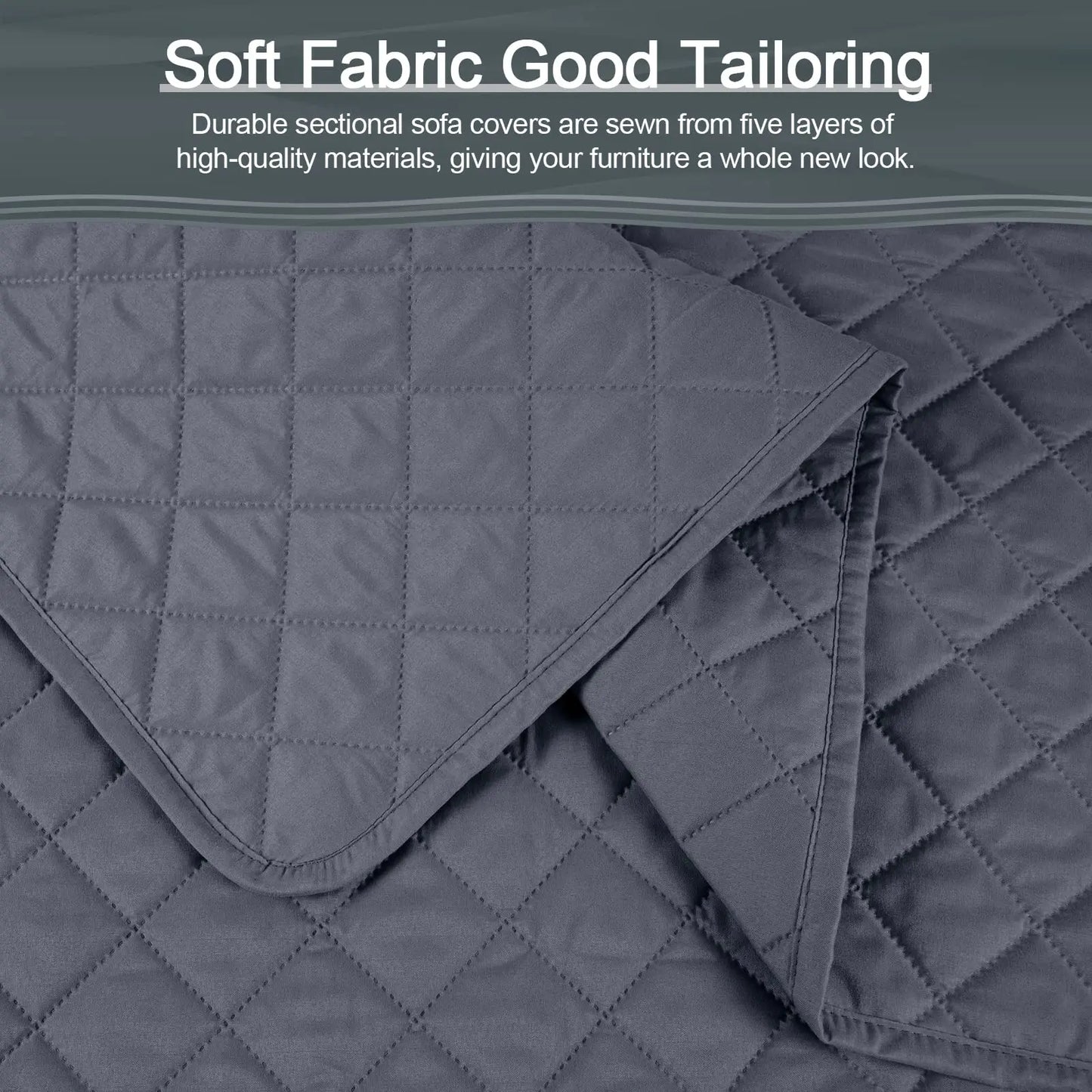 Sectional Couch Covers 100% Waterproof L Shaped Sofa Slipcover 3pcs Reversible Chaise Lounge Cover for Sectional Sofa Protector