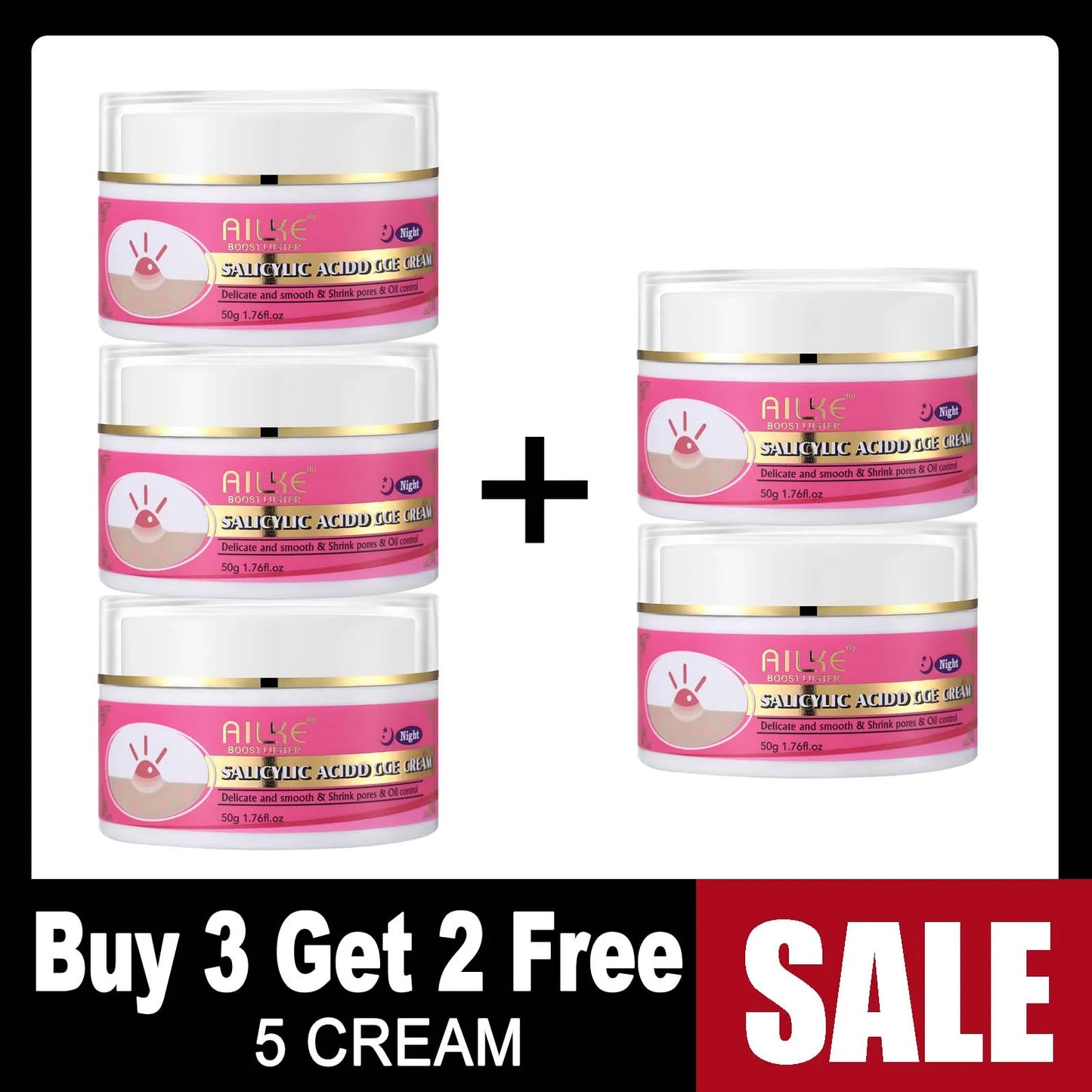 AILKE OEM Wholesale Smooth Brightening AHA Dark Spots Removal, Skin Whitening Anti Wrinkle Skin Care Set