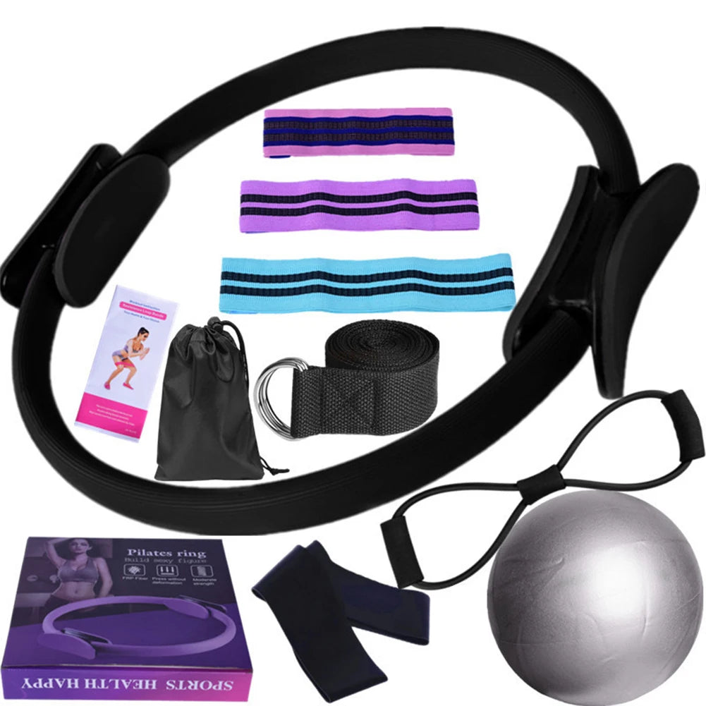 11Pcs Yoga Set Pilates Ring Set Ergonomic Home Workout Equipment Multifunctional Workout Accessories for Gym Men Women