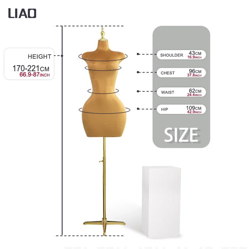 Plus size Velvet half body mannequin female Torso Big breasts big butts Upper Body Dress Form women clothes store
