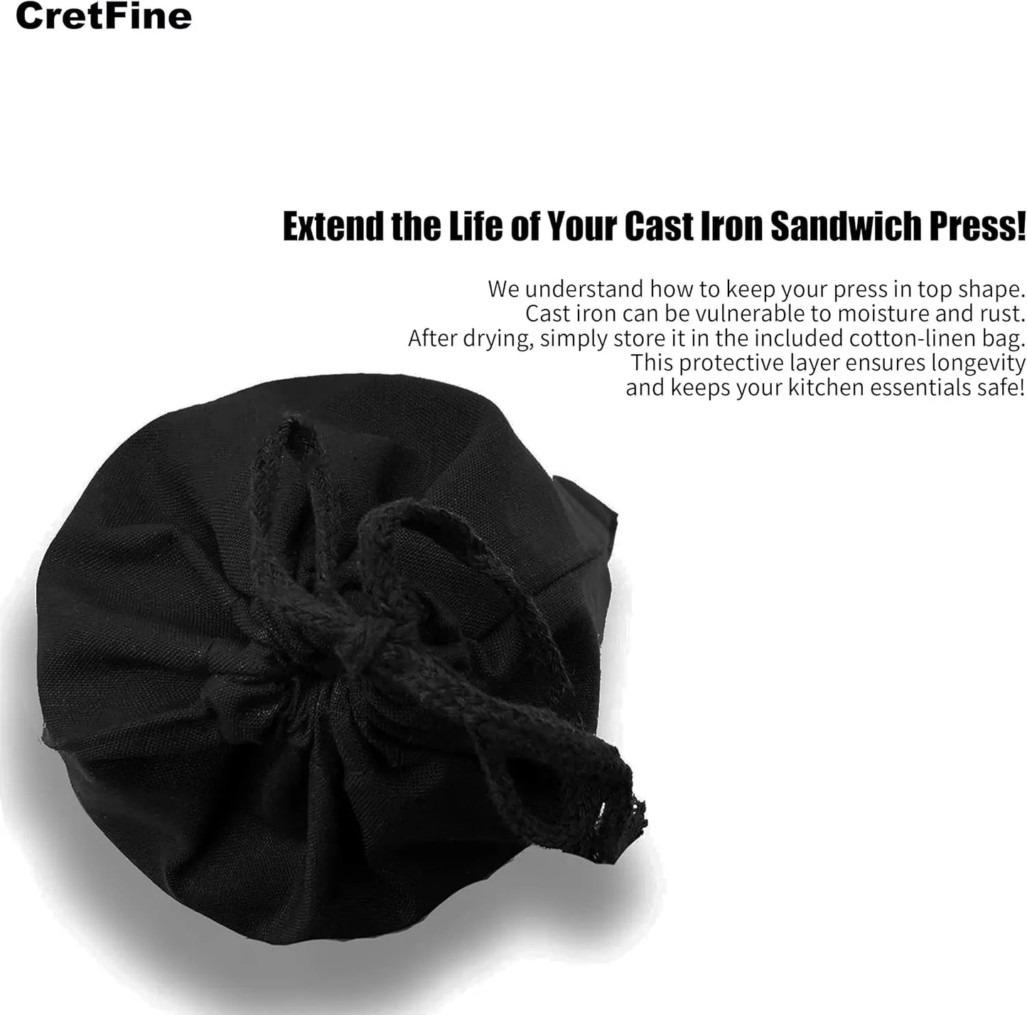 Double Pie Maker Cast Iron Sandwich Pr Pans For Camping With Storage Bag And Recipes, Camp Cooker Campfire Cooking Equipment