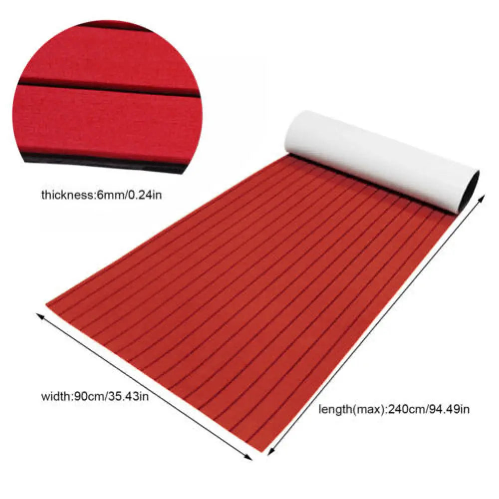 EVA Foam Yacht Mat, Non-slip Pad, Water-proof RV Mat Self-Adhesive Pad for Marine Boat Decking, RV Accsesories Red