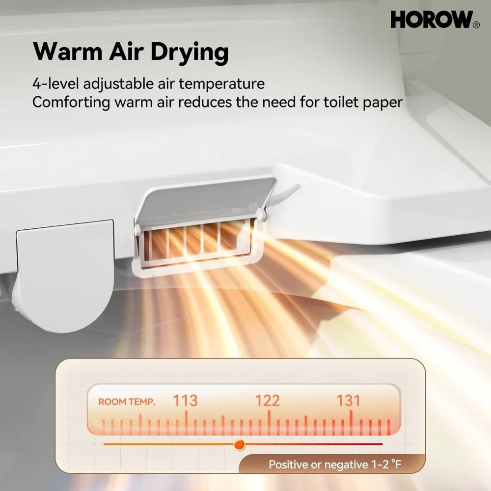 T0338W One Piece Toilet with Smart Bidet Seat, Elongated ADA Height Toilets with Heated Seat, Luxury Smart Toilet with Bidet Bu