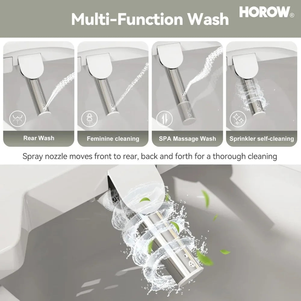 T0338W One Piece Toilet with Smart Bidet Seat, Elongated ADA Height Toilets with Heated Seat, Luxury Smart Toilet with Bidet Bu