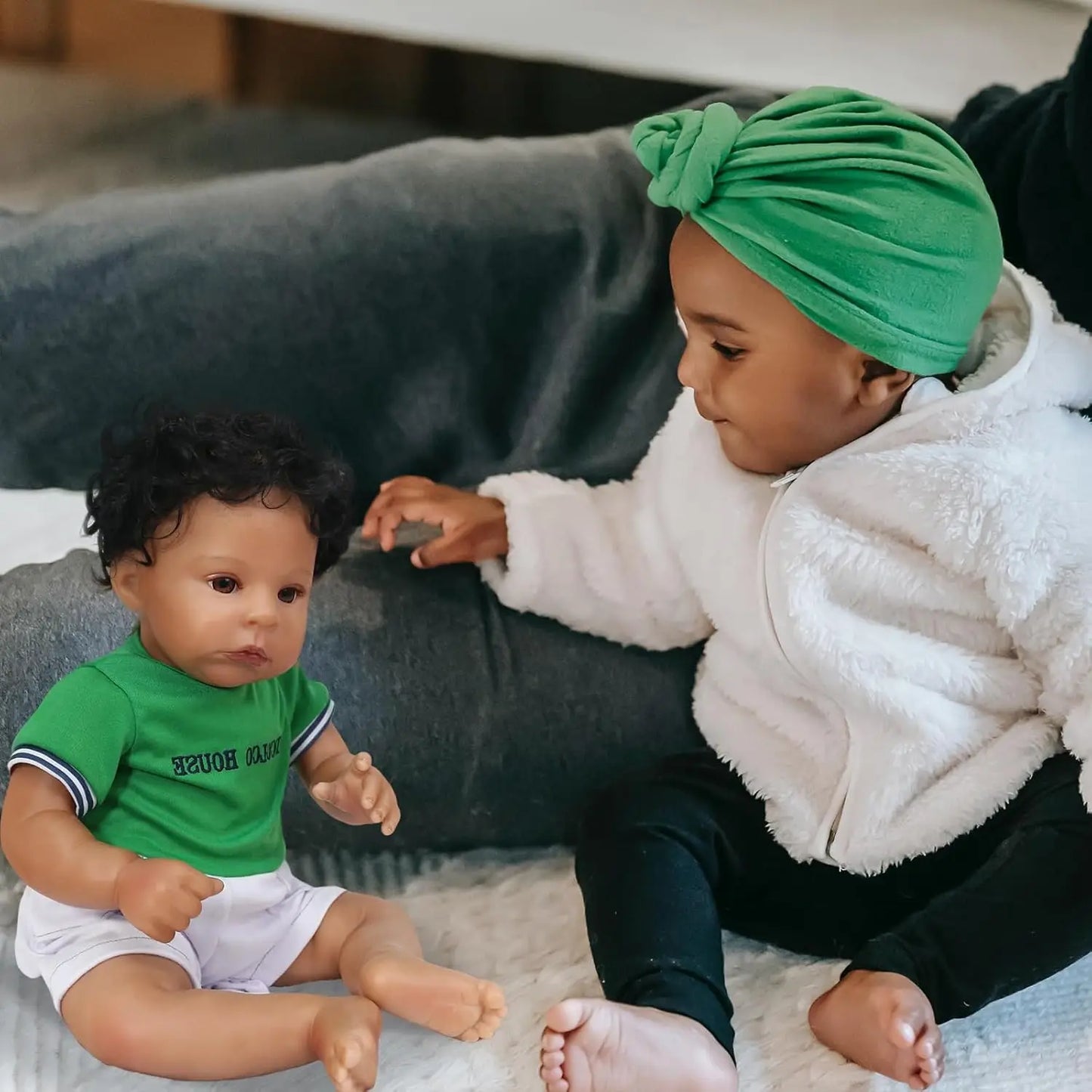 Realistic Reborn Baby Dolls Black Boy - 22 Inch African American Newborn Boy Doll, Lifelike Weighted Soft Body, Christmas Birthd