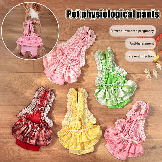 Reusable Washable Female Dog Diapers Cute Fashion Print High Absorbency Leak-Proof Design Female Dog Sanitary Pant Pet Supplies
