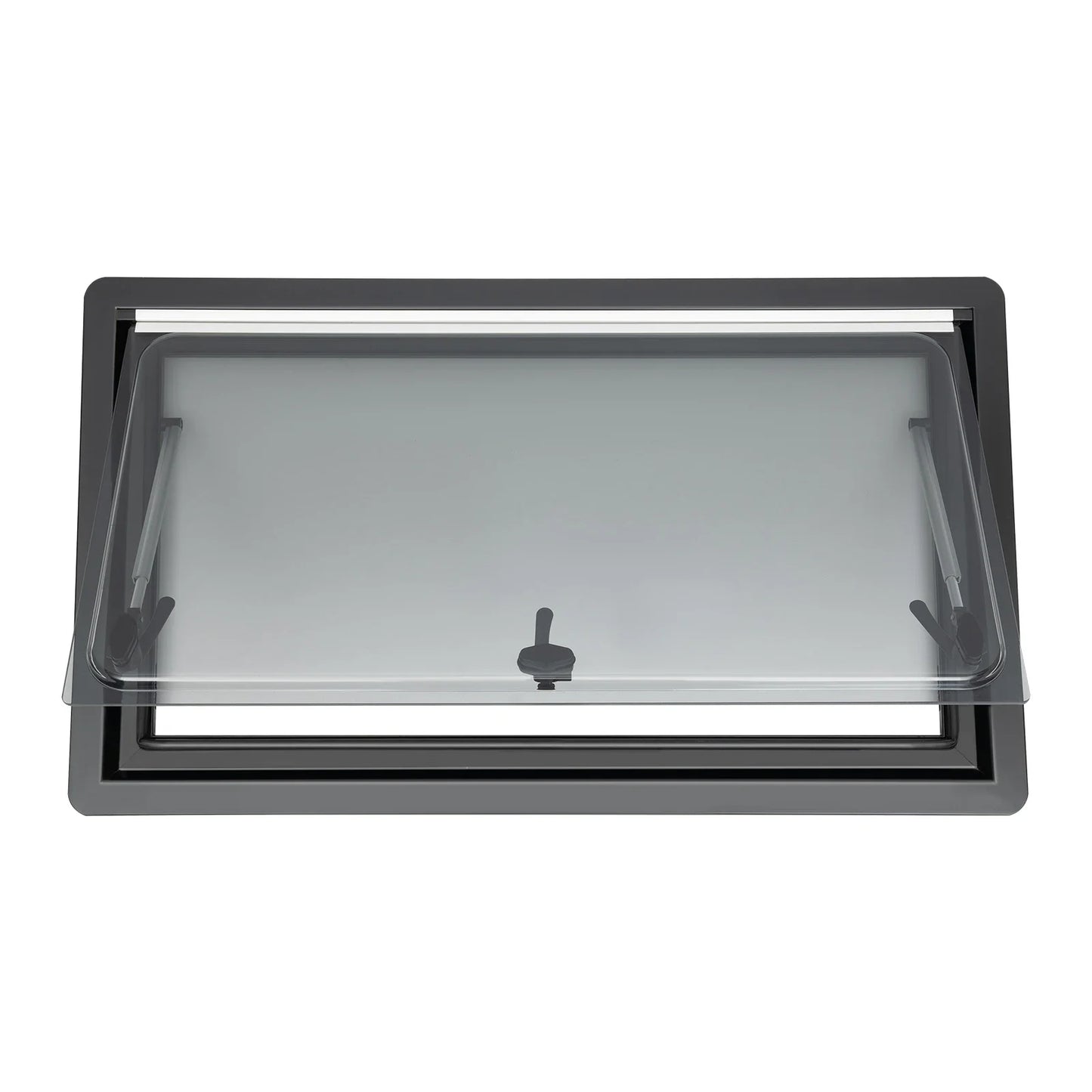 RV Hinged Window with Adjustable Angle,70-Degree Opening Caravan Window with Acrylic Panel Adjustable Sunshade for Light Control