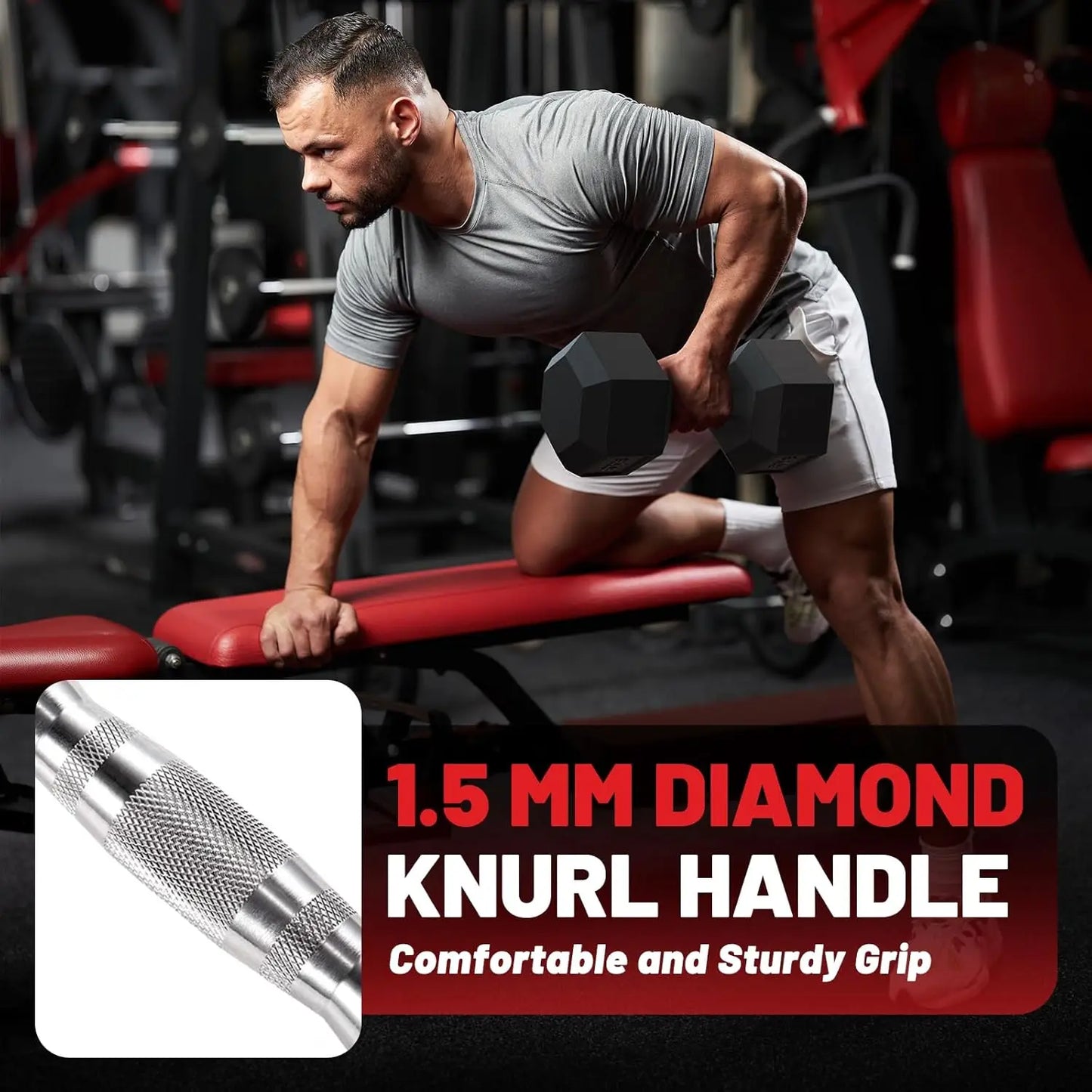 Dumbbell Set with Rack Rubber Coated Cast Iron Weights Non Slip Handles Space Saving Home Gym Set for Strength Training Floor Pr