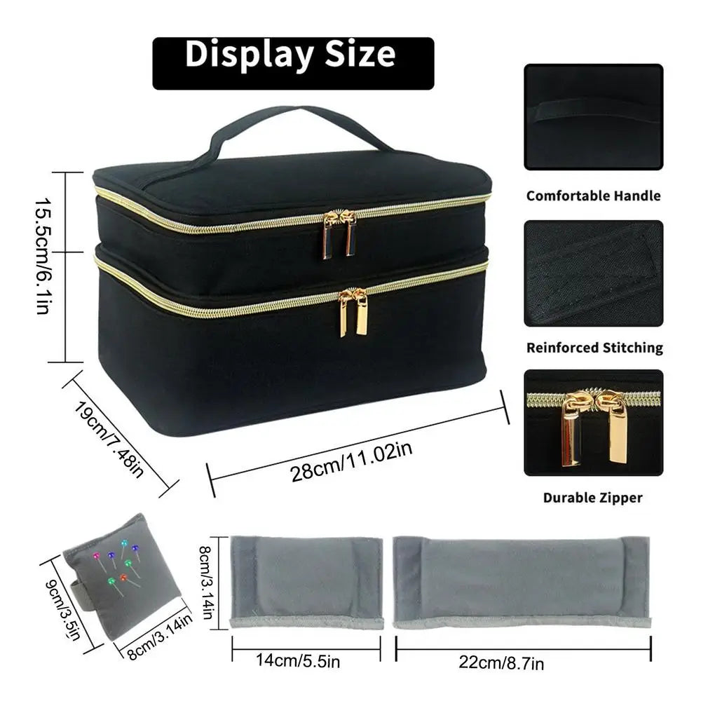 Sewing storage bag With Double-Layer Yarn Knitting Tote Bag Handbag craft storage sewing Basket Organizer For Sewing
