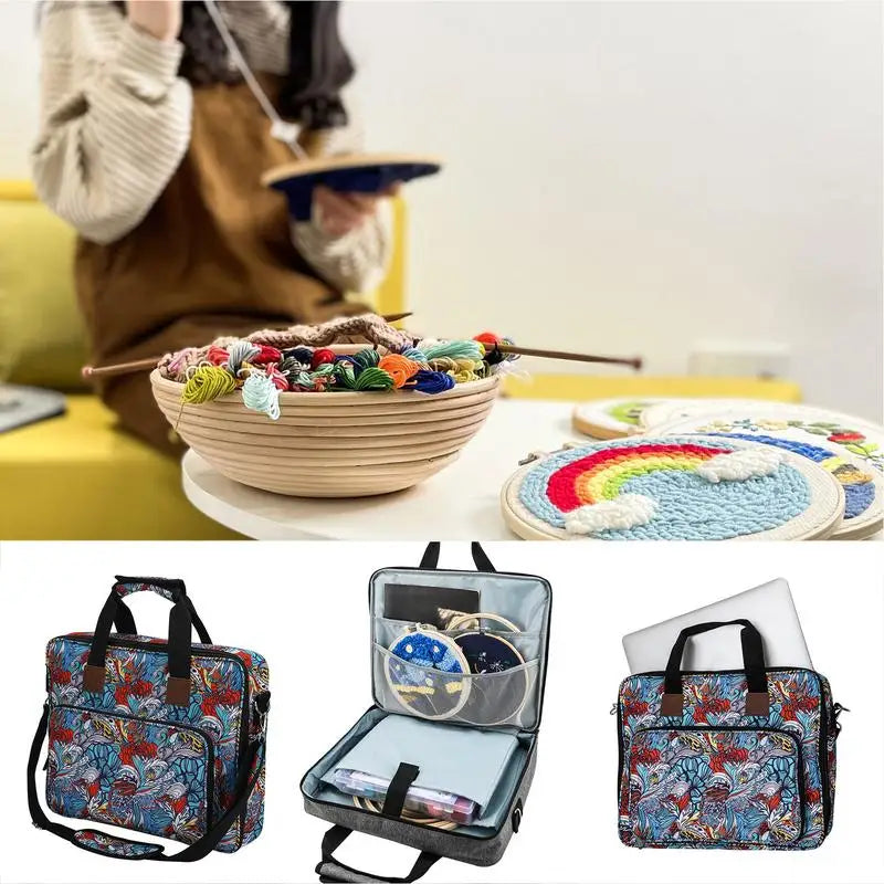 Embroidery Project Carrying Bag Embroidery Supplies Carrying Bag Portable Sewing Kits Embroidery Supplies Storage Bag For