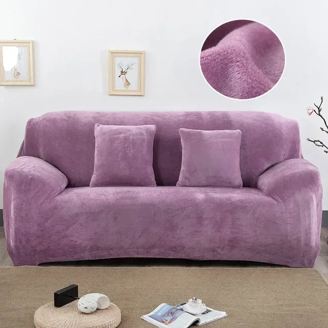 Thick Plush Sofa Covers Velvet Couch Cover Case for Living Room Soft Keep Warm Furniture Protector with 1Pc Free Pillowcase