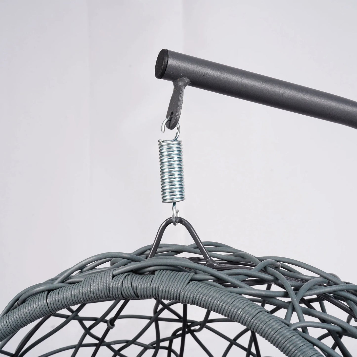 Cat Swing Bed with Stand & Cushion, Cat Egg Chair with Rattan Wicker Appearance, Indoor Hanging Swinging Cat Bed for Cats, Small