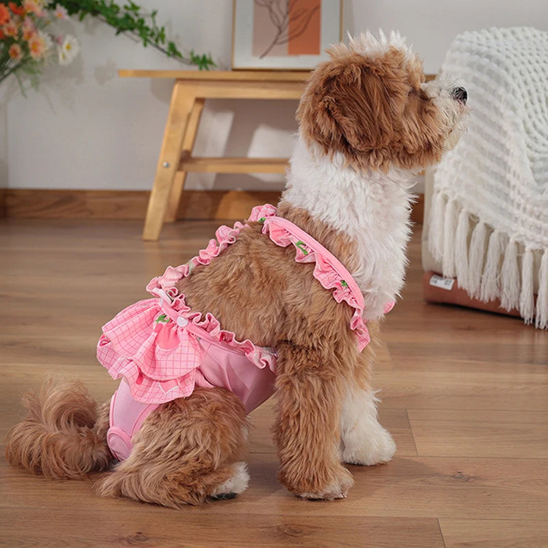 Reusable Washable Female Dog Diapers Cute Fashion Print High Absorbency Leak-Proof Design Female Dog Sanitary Pant Pet Supplies