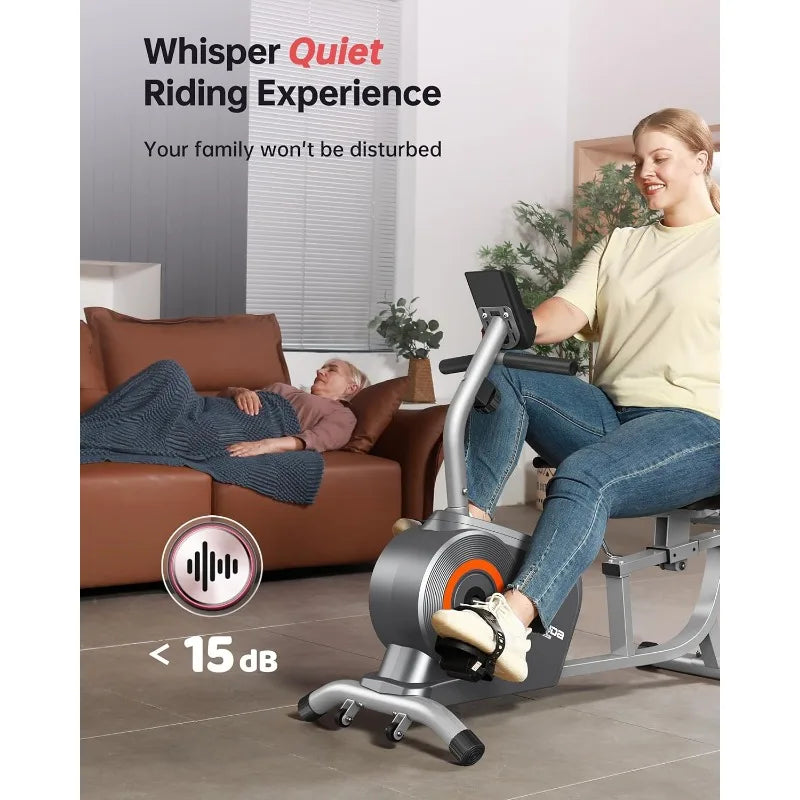 YOSUDA Recumbent Exercise Bike for Adults Seniors with Quick Adjust Seat, 350LB Capacity & 16-level Resistance
