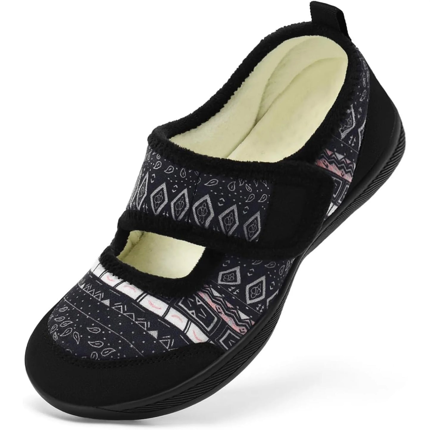 Womens Slippers Wide Width Diabetic Shoes Edema House Barefoot Walking Shoes Adjustable Indoor Outdoor Slippers