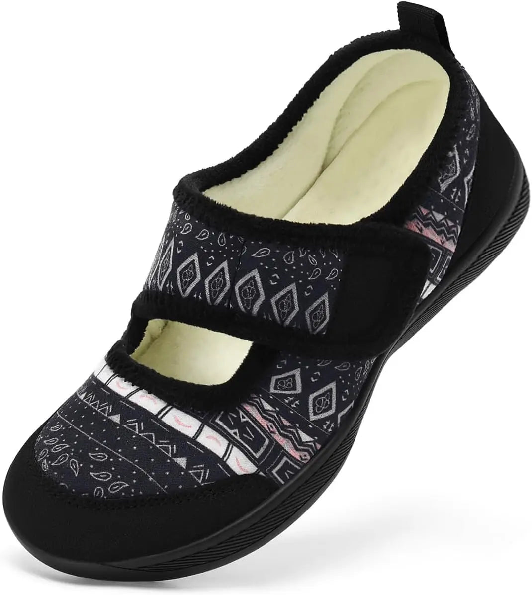 Womens Slippers Wide Width Diabetic Shoes Edema House Barefoot Walking Shoes Adjustable Indoor Outdoor Slippers