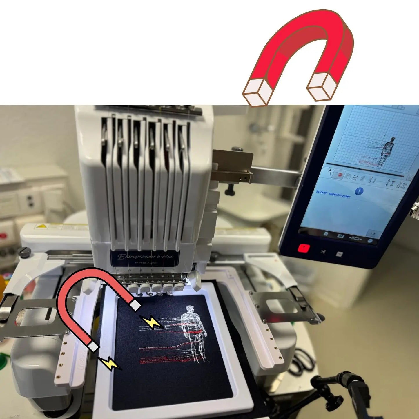 6in1 Magnetic Mighty Hoops for Brother Persona PRS100 VR Embroidery Machine