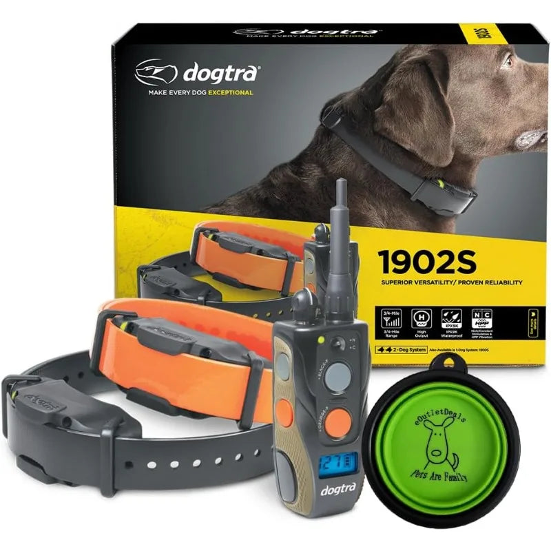 Dogtra 1900S HANDSFREE Plus E-Collar Training for Dogs - 3/4 Mile Remote Trainer with LCD Screen - Remote Controller
