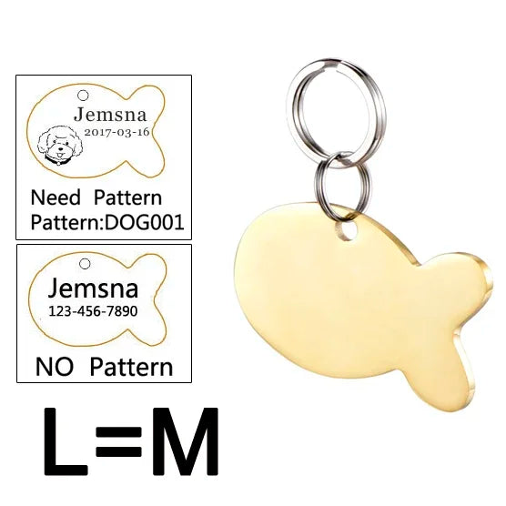 Dog ID Tag Free Engraving Name Tel Pet Collar Harness Pendant Clothes Accessories For Cat Custom Puppy Kitten Leash Pet Supplies