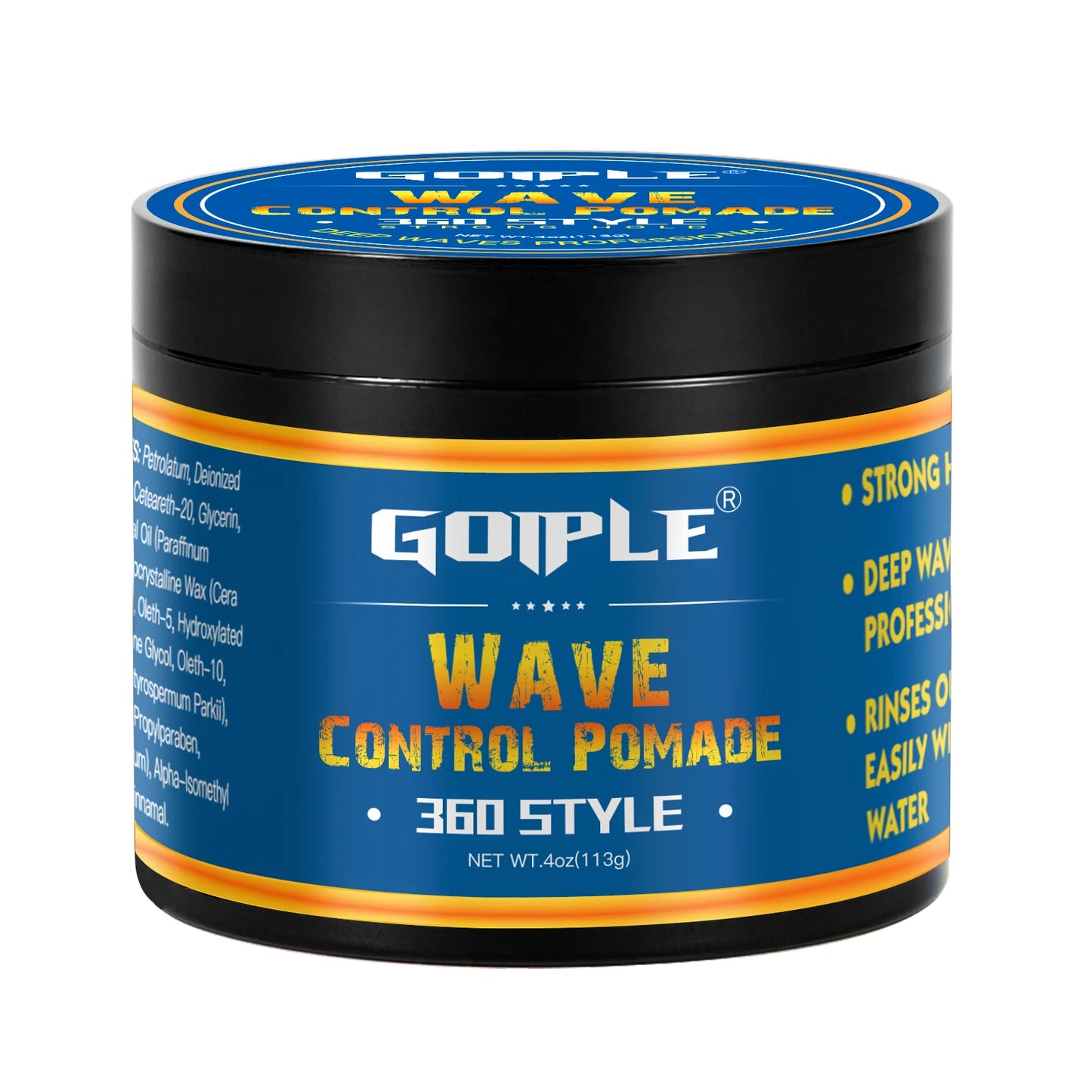 360 Wave Pomade Set Strong Hold Training Hair Cream Styling Pomade for Waves Frizz Control Sport Wavy Gel for African Black Men