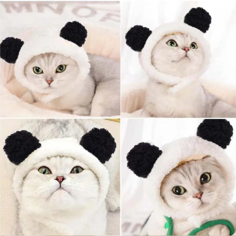 1 Or 2pcs Cute Cat Costume Warm Bear Hats For Cat Adjustable Soft Small Pet Headwear Bear Hat For Cat Puppy Dog Holiday
