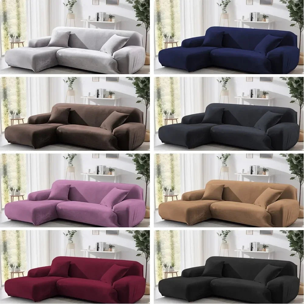 Thick Plush Sofa Covers Velvet Couch Cover Case for Living Room Soft Keep Warm Furniture Protector with 1Pc Free Pillowcase