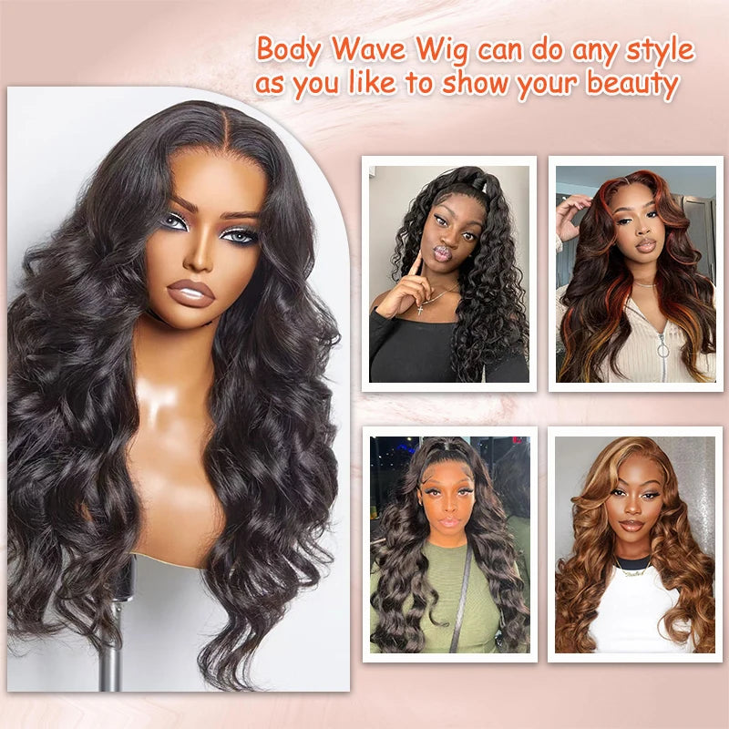 13x6 Lace Front Wigs Human Hair Body Wave Lace Front Wigs Human Hair Natural Color 100% Virgin Human Hair Wig with Baby Hair