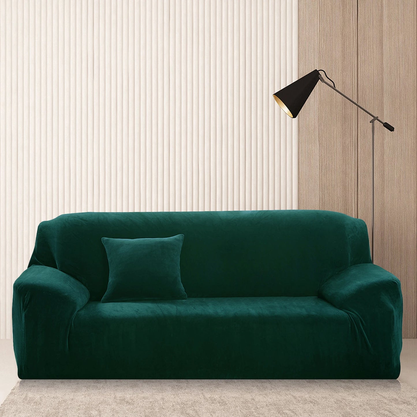 Thick Plush Sofa Covers Velvet Couch Cover Case for Living Room Soft Keep Warm Furniture Protector with 1Pc Free Pillowcase