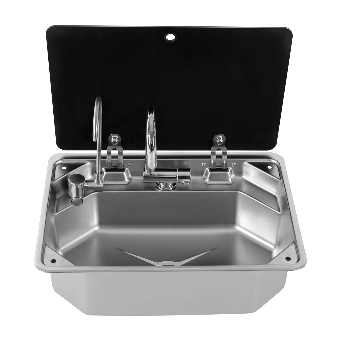 RV Kitchen Sink Stainless Steel Hand Wash Basin Sink for Yachts, Caravans, Horse-drawn Carriages, Camper Vans, Caravans, etc