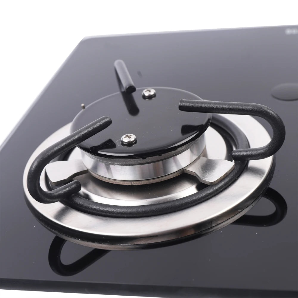 380*300*70mm Boat RV Camper LPG Gas Stove Hob with 8mm Thick Tempered Glass-Built in 2 Gas Burner