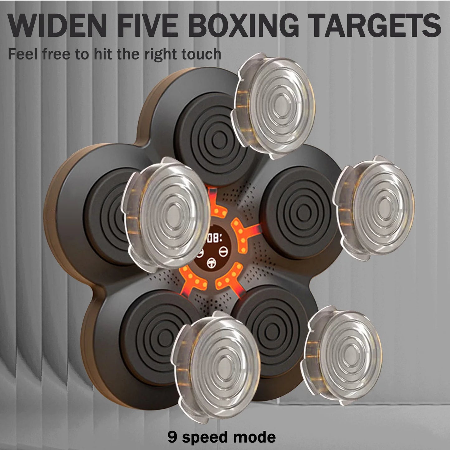 Smart Music Boxing Trainer Wall-Mounted Punching Machine 9-Speed Modes n Professional Boxing Gloves Wall Target Adult Children