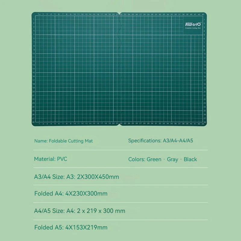 Portable Foldable Cutting Mats Self-Healing A3/A4 Pvc Cutting Mat For Diy Craft Multi-Purpose Craft Mat For Crafts Hobbyists