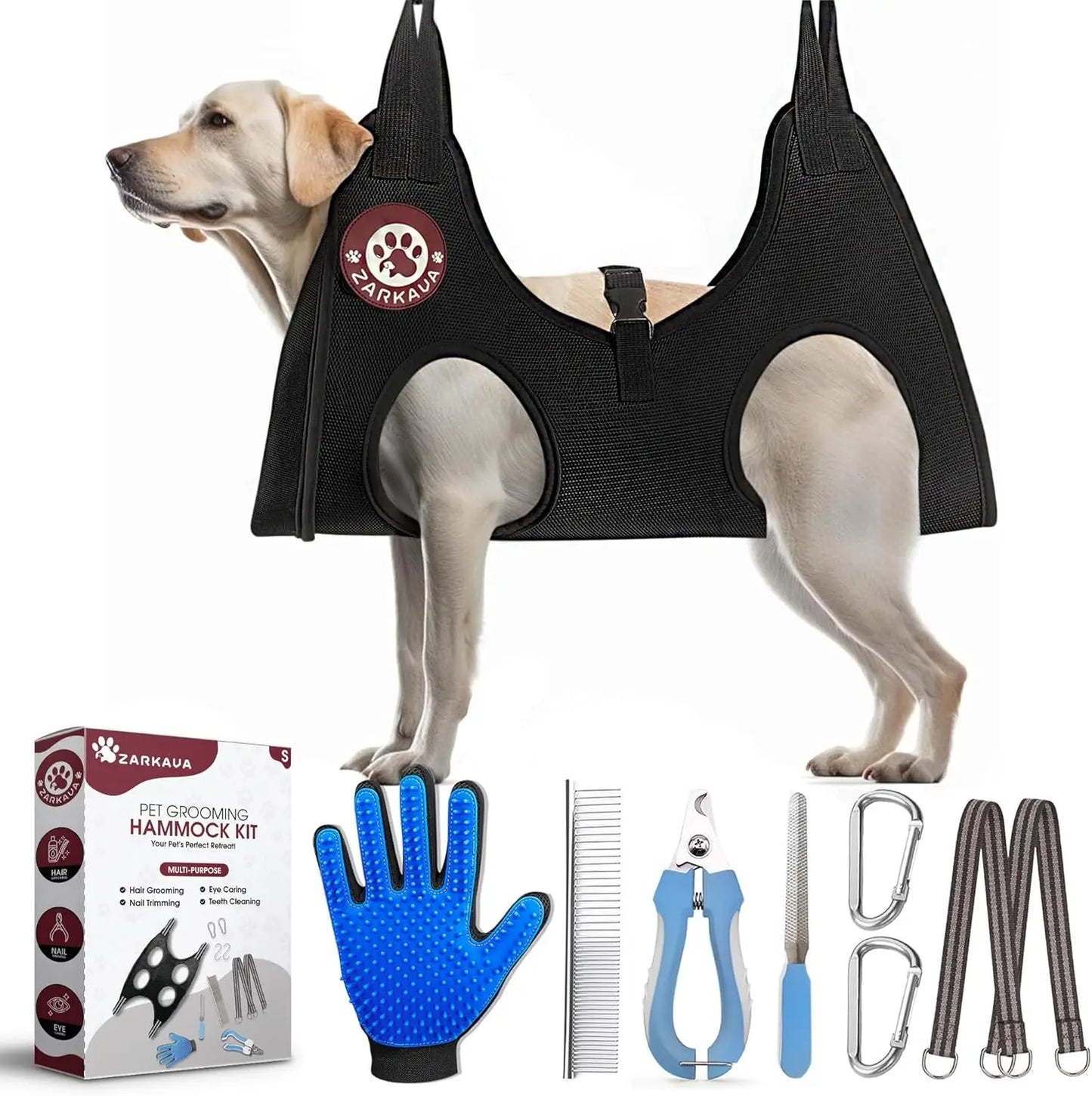 Dog Grooming Hammo For Xl Dogs, 85 Lbs - All-In-One Dog Grooming Kit, Dog Harn For Nail Trimming Grooming Kit For Dogs At Home