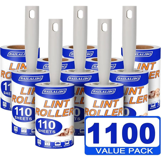 Ultra Sticky Pet Hair Lint Rollers 1100 Sheets Mega Value Lint Remover Clothes Couch Carpet Travel Use