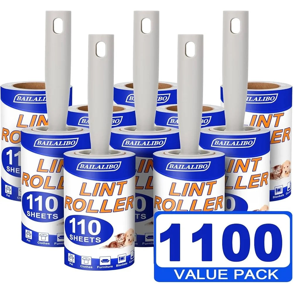 Ultra Sticky Pet Hair Lint Rollers 1100 Sheets Mega Value Lint Remover Clothes Couch Carpet Travel Use