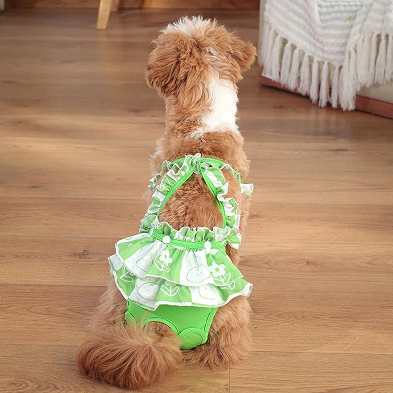 Reusable Washable Female Dog Diapers Cute Fashion Print High Absorbency Leak-Proof Design Female Dog Sanitary Pant Pet Supplies