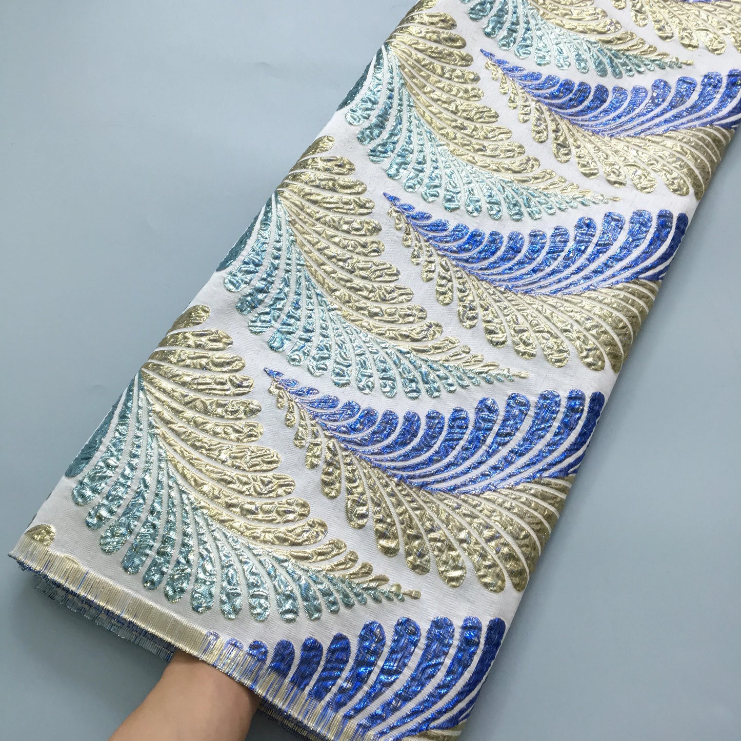 SJD LACE African Damask Lace Fabric 2025 High Quality French Gild Brocade Jacquard Lace For Women Wedding Party Dresses Sew 4012