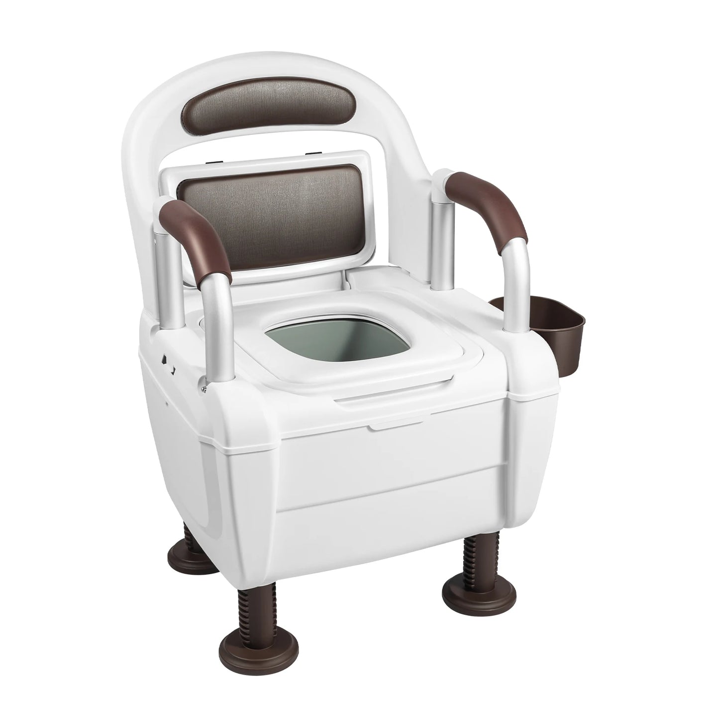 150kg Load Capacity Potty Chair for Adult with Adjustable Height Bedside Commode Toilet for The Elderly, Pregnant Women