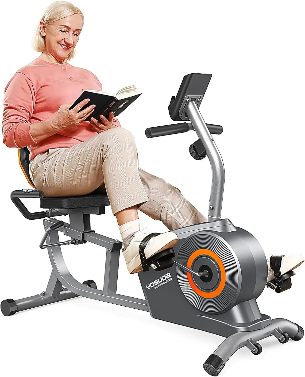 YOSUDA Recumbent Exercise Bike for Adults Seniors with Quick Adjust Seat, 350LB Capacity & 16-level Resistance