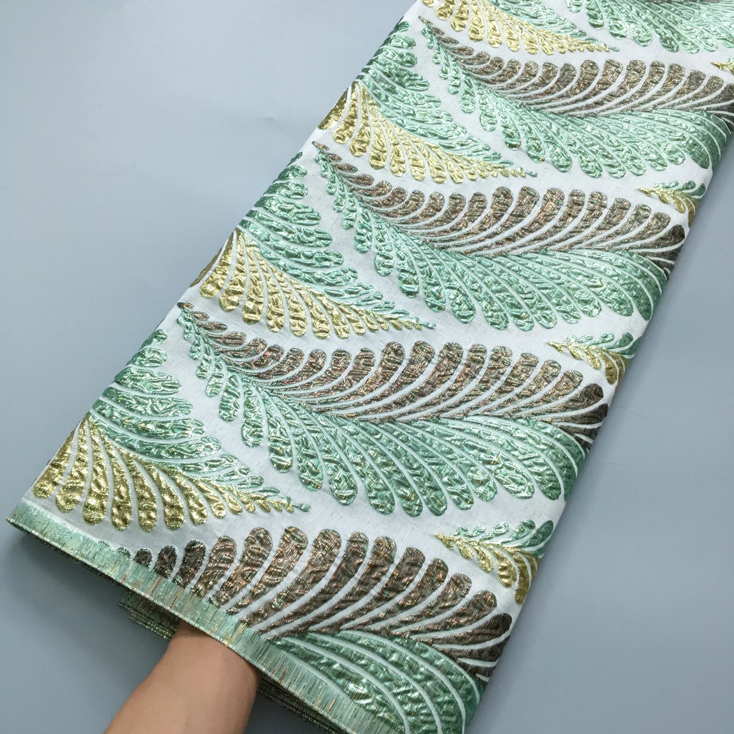 SJD LACE African Damask Lace Fabric 2025 High Quality French Gild Brocade Jacquard Lace For Women Wedding Party Dresses Sew 4012