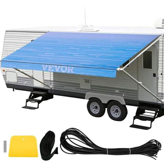for rv Awning 20' Camper Awning Fabric, Trailer Awning Canopy Patio Camping Car Awning, Vinyl Roller Tube for rv , Van, SUV,