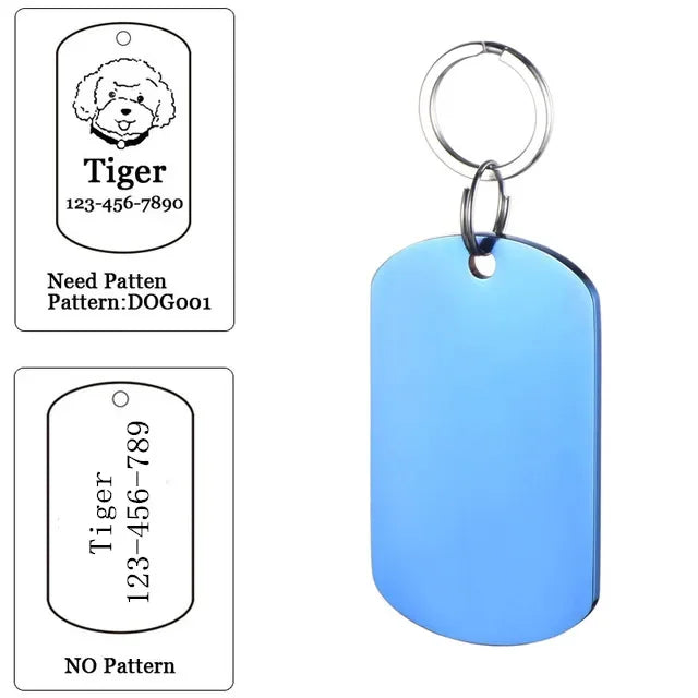 Dog ID Tag Free Engraving Name Tel Pet Collar Harness Pendant Clothes Accessories For Cat Custom Puppy Kitten Leash Pet Supplies