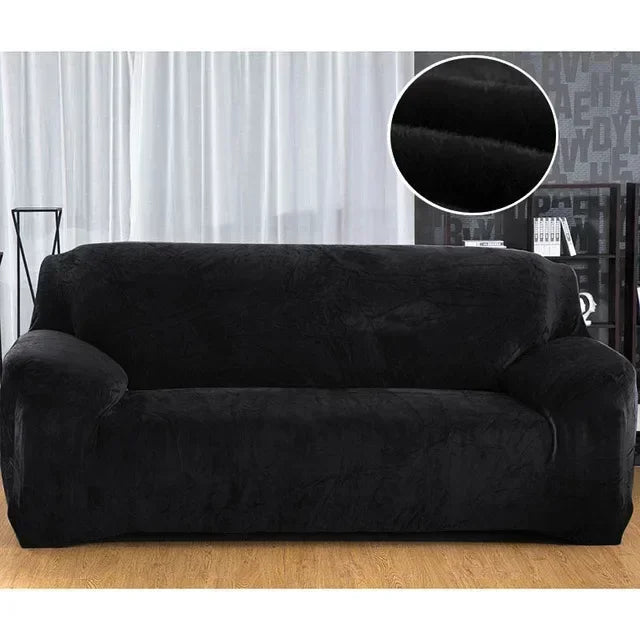 Thick Plush Sofa Covers Velvet Couch Cover Case for Living Room Soft Keep Warm Furniture Protector with 1Pc Free Pillowcase