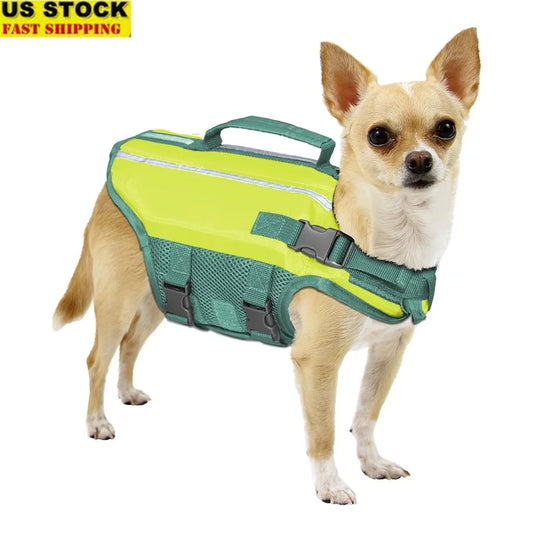 Dog and Cat Flotation Vest Extra Small Life Jacket Water Safety Handle Durable Pet Float Aid