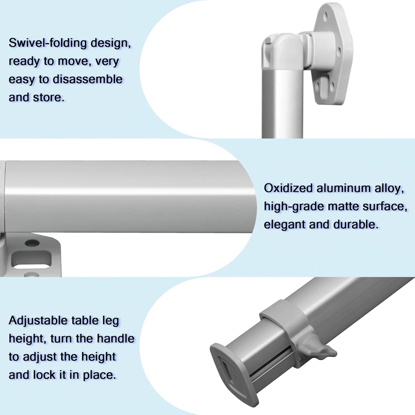 Folding Telescoping Legs 21-36inch Height Adjustable Rv Table Leg, Aluminum Alloy Rv Table Support for Rv Pontoon Truck Camper