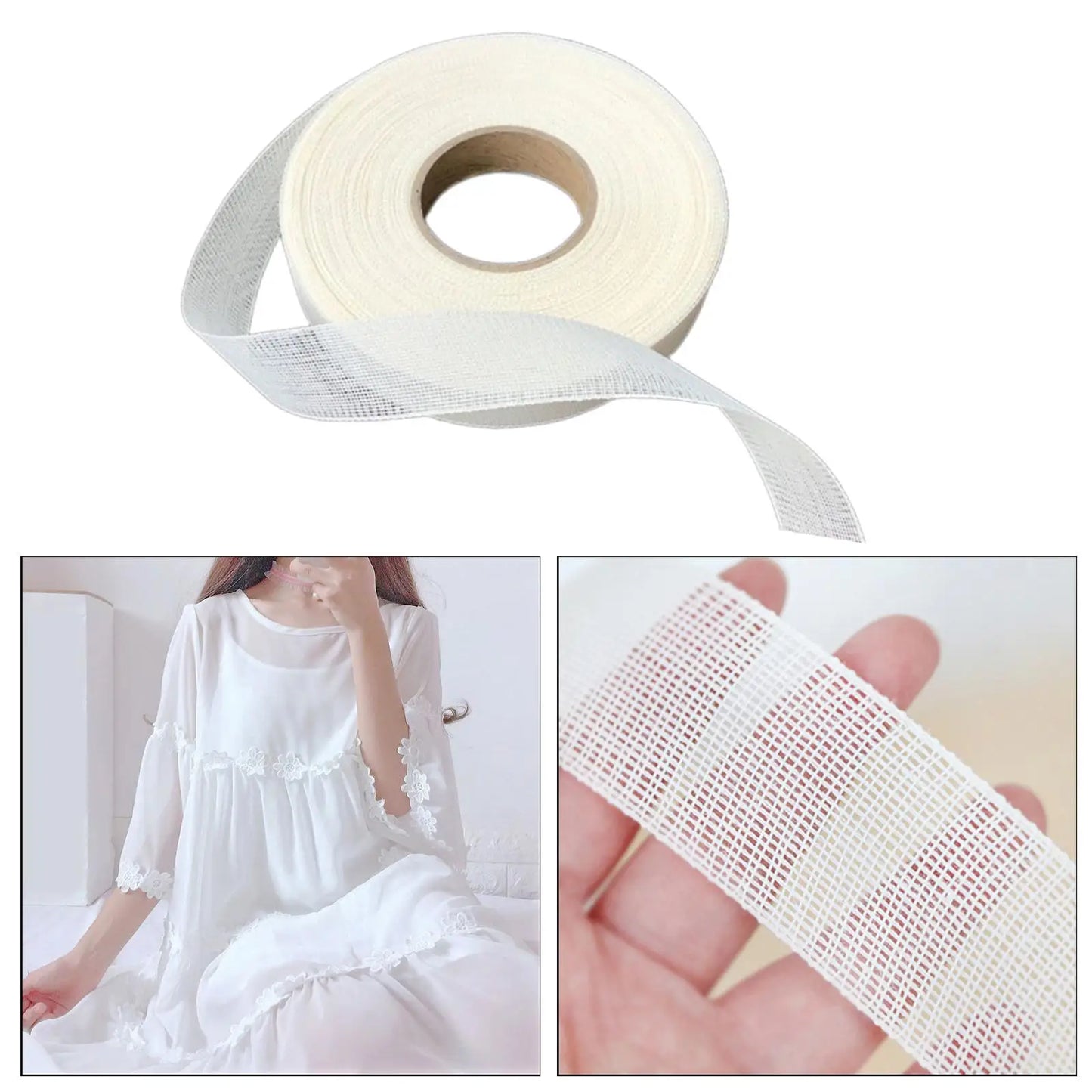 Stitched Hem Fusing Sewing Crafts Costume Accessories Hemming for Women Dress Wedding Chiffon 1.4inch wide